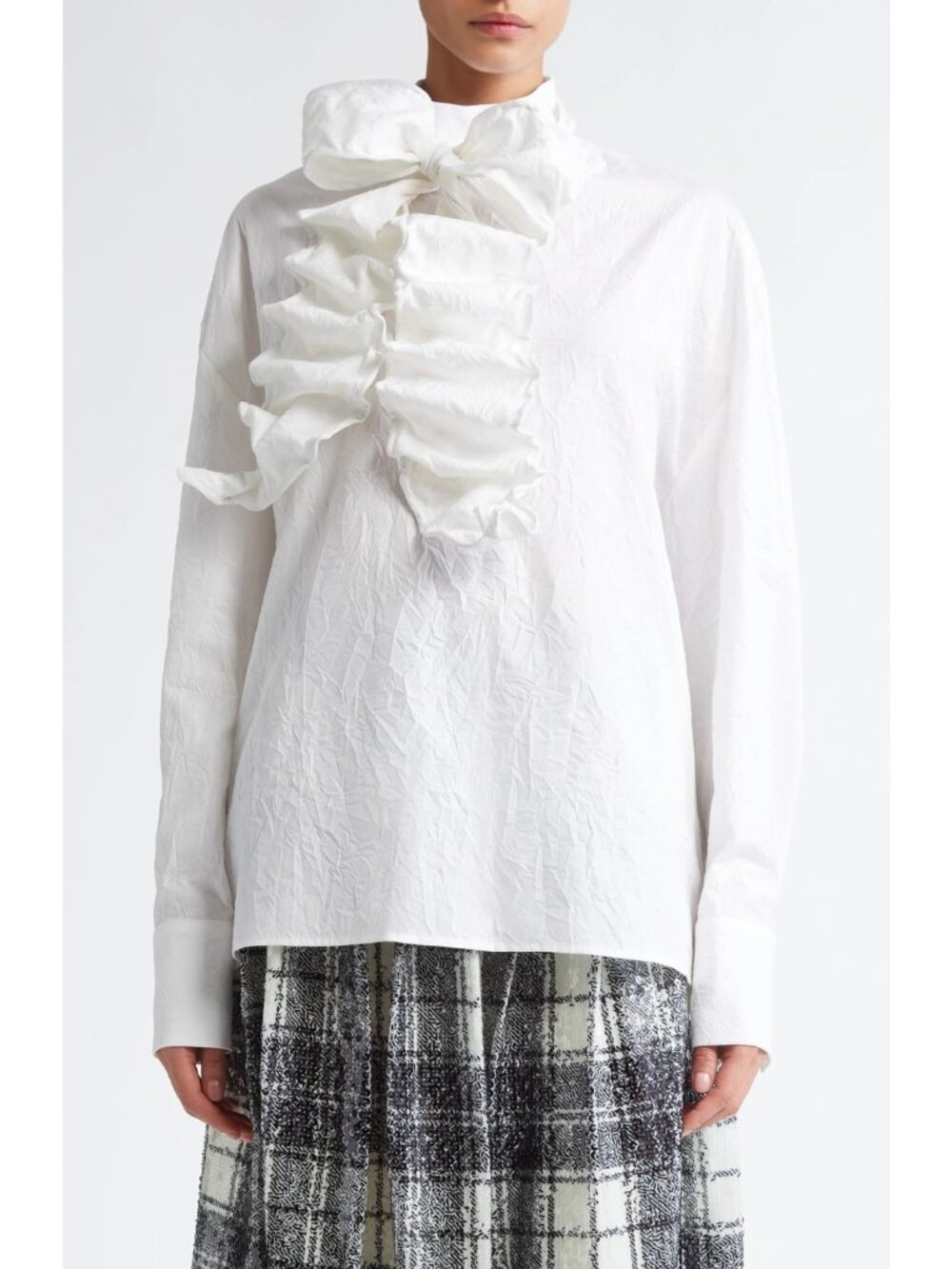 Tanner Fletcher Laurence Women's Wire Edge Cotton Shirt Blouse in Ivory Size 2